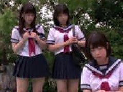 Petite Japanese Schoolgirls Love Threeway